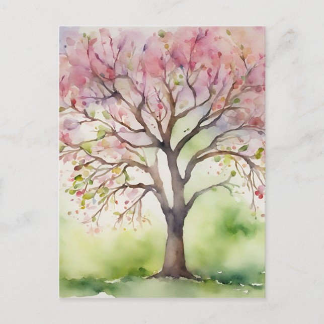 Watercolor Tree Painting Postcard (Front)