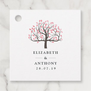 Watercolor Tree Wedding Favour Tags