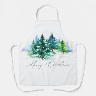 Watercolor trees apron