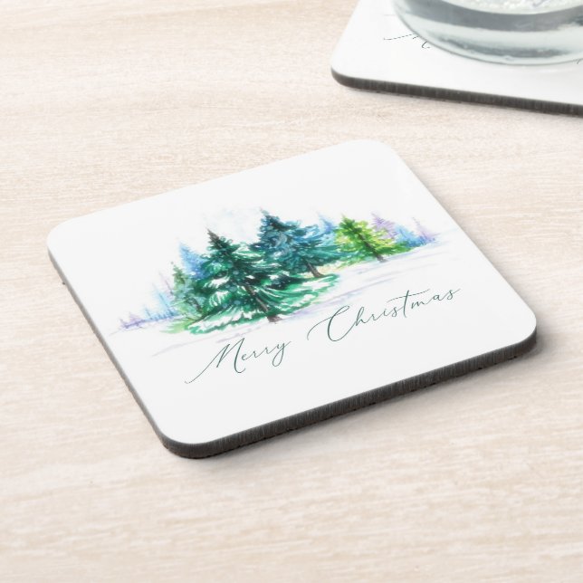 Watercolor trees  coaster (Left Side)