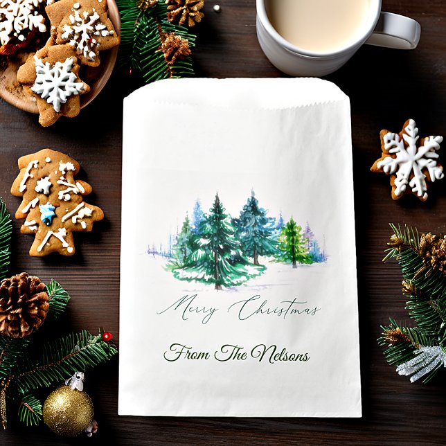 Watercolor trees  favour bag (Creator Uploaded)