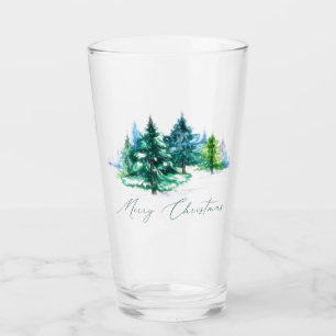Watercolor trees glass