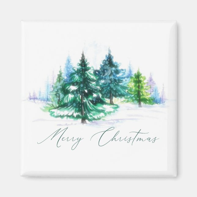 Watercolor trees  magnet (Front)