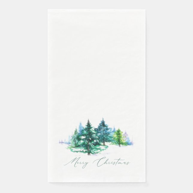 Watercolor trees  napkin (Front)