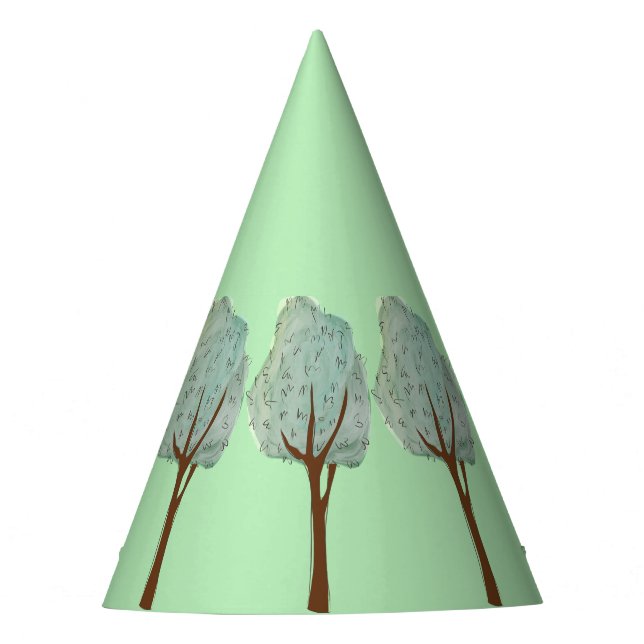 Watercolor Trees Party Hat (Front)