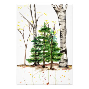 watercolor trees print