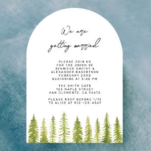 Watercolor Trees Wedding Invitation