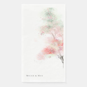 Watercolor Trees Wedding  Napkin