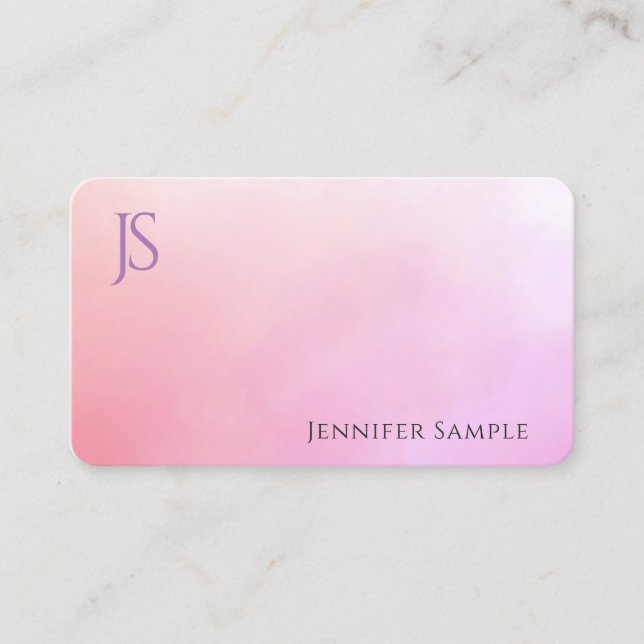 Watercolor Trendy Elegant Modern Designed Template Business Card (Front)