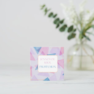 Watercolor Triangle Mauve Gray Pink Cream QR CODE  Square Business Card