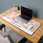 Watercolor Triangle Mauve Grey Pink Cream MONOGRAM Desk Mat<br><div class="desc">Delicate elegant and feminine watercolor triangle kaleidoscope themed DESK MAT featuring a subtle palette of pink cream light yellow mauve and grey. One noteable feature of this desk mat is the inclusion of a customisable space along the bottom, allowing you to personalise it with your name or profession. This personal...</div>