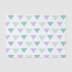 Watercolor Triangles   Green and Purple Tissue Paper