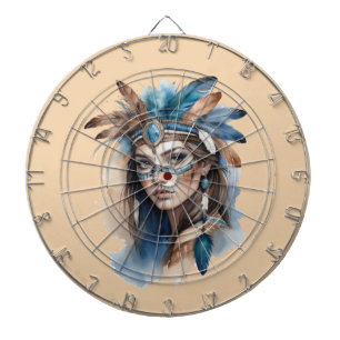 Watercolor Tribal Beauty: Spirit of Bohemian Art Dartboard