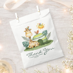 Watercolor Tribal Giraffe Birthday Thank You Favour Bag