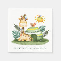 Watercolor Tribal Giraffe Safari Birthday Party