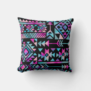 Watercolor tribal motifs, ethnic wallpaper. cushion