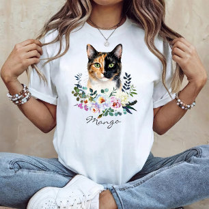 Watercolor Tricolor Calico Cat T-Shirt