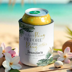 Watercolor Tropical Bachelorette Weekend Can Cooler