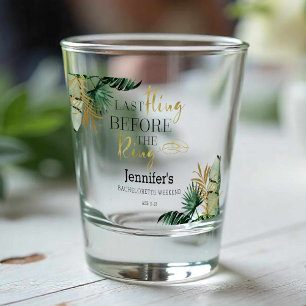 Watercolor Tropical Bachelorette Weekend Shot Glass