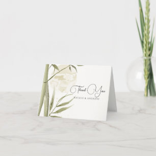Watercolor Tropical Bamboo  Thank You Card
