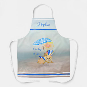 Watercolor Tropical Beach Humor  Apron