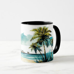 Watercolor Tropical Beach Mug