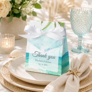 Watercolor Tropical Beach Wedding Thank You Favour Box