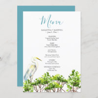 Watercolor Tropical Bird and Mangroves Menu