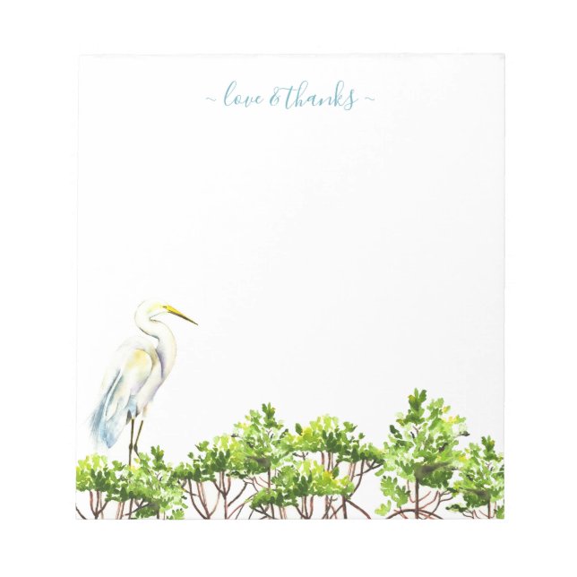 Watercolor Tropical Bird Personalised Stationery Notepad (Front)