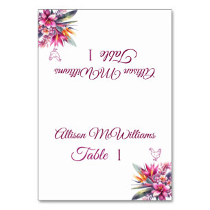 Watercolor Tropical Bliss-Poultry Icon-Wedding- Table Number