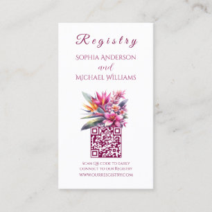 Watercolor Tropical Bliss -Registry-Honeymoon Business Card