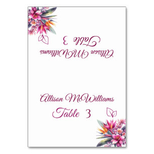 Watercolor Tropical Bliss-Vegetarian-Wedding- Table Number