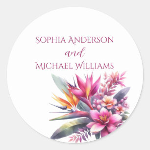 Watercolor Tropical Bliss- Wedding Stickers