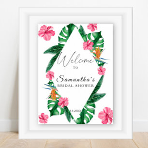 Watercolor Tropical - bridal shower welcome sign