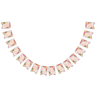 Watercolor Tropical Citrus Minimal birthday Bunting