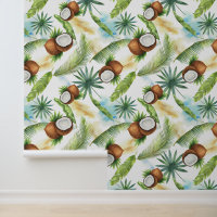 Watercolor Tropical Coconut Pattern