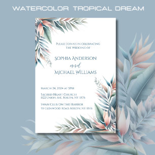 Watercolor Tropical Dream-Wedding  Invitation