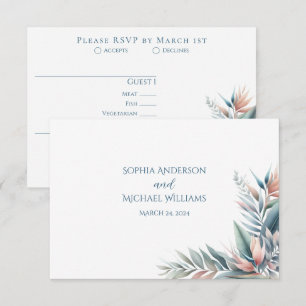 Watercolor Tropical Dream Wedding RSVP Card