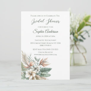 Watercolor Tropical Elegance- Bridal Shower- Invitation