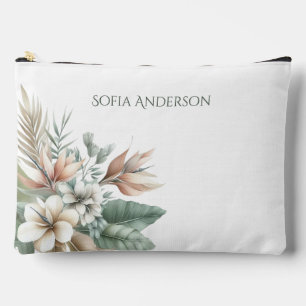 Watercolor Tropical Elegance-Pastel Colors Accessory Pouch