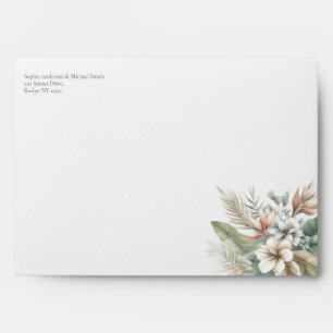 Watercolor Tropical Elegance Wedding- Envelope