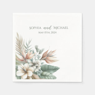 Watercolor Tropical Elegance-Wedding- Napkins