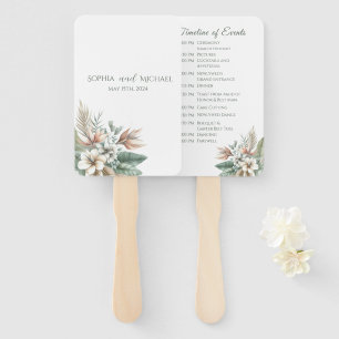 Watercolor Tropical Elegance-Wedding Program Hand Fan