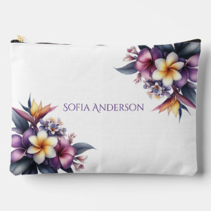 Watercolor Tropical Floral- Accessory Pouch