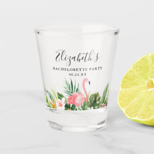Watercolor Tropical Floral Bachelorette Party Shot Glass