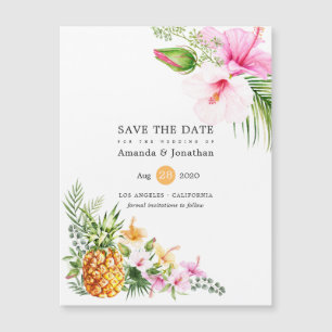 Watercolor Tropical Floral Beach Wedding