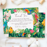 Watercolor tropical floral parrots baby shower