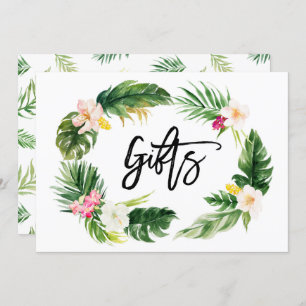 Watercolor Tropical Floral Wreath Gifts Sign Invitation