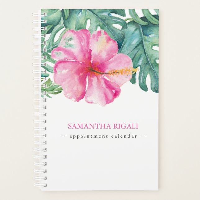 Watercolor Tropical Flower Planner (Front)