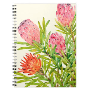 Watercolor Tropical Flowers Notebook